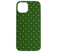Forest Green Polka Dots Aesthetic Polkadots Minimalist Women Custodia per iPhone 15 Plus