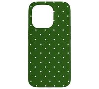 Forest Green Polka Dots Aesthetic Polkadots Minimalist Women Custodia per iPhone 15 Pro