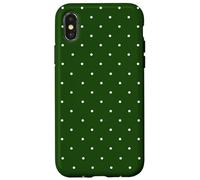 Forest Green Polka Dots Aesthetic Polkadots Minimalist Women Custodia per iPhone X/XS