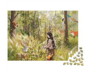 Forest Maiden 1000 Pezzi Puzzle Carta Riciclata Sunlight Rays Puzzles per Ragazzi e Ragazze di 6 Anni in Su Accessori per Tempo di Gioco Familiare Ottima Idea Regalo Casa 38x26cm/1000pcs