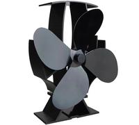 Forest Master - Ventilatore per Stufa Semi-riscaldata superveloce - Ventilatore per Camino efficiente e Alimentato a Calore per stufe a Legna e stufe a Legna (Nero)