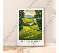 Forest Of Bowland Muro Stampa Illustrazione Poster Opera D'Arte Casa Décor