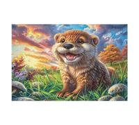 Forest Otter Puzzle 1000 Pezzi Van Gogh Per Amanti Dell'arte Mustelid Bloom Grass Cartone Rigido Anti Riflesso Notte Stellata Per Decorazione Soggiorno Qualità Museale Top Vendita 1000 PCS