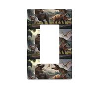 Forest Park Dinosaur Wall Plate Covers, 1 Gang Wall Plates Standard Size 11,2 x 6,9 cm, Copertura decorativa per interruttore della luce, in policarbonato termoplastico