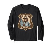 Forest Patrol Bear Ranger Wildlife All'aperto Camper Camping Maglia a Manica