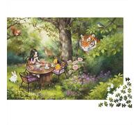 Forest Picnic Adult Jigsaws 1000 Pezzi Materiale Riciclabile Fairy Tale Puzzles Accessori per Tempo di Gioco Familiare Perfect per Family And Friends Birthdays 52x38cm/1000pcs