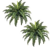 FOREST PRINCE 2 Pezzi Pianta di Felce Artificiale di Boston, Cespuglio Finto da Esterno 84cm Piante Artificiali Felci per Interni, Decorazione Della Casa e Del Giardino, Davanzale (39 Fronds)