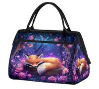 Forest Rose Fox Borsa sportiva da viaggio per donne e uomini, borsone da viaggio di grande capacità, borsone da viaggio impermeabile, borsa da portare durante la notte, per palestra, viaggi, attività