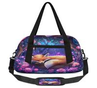 Forest Rose Fox - Borsone da viaggio per bambini, piccolo, leggero, per ragazzi e ragazze, borsa da viaggio per la notte, borsa da palestra per scuola, sport e pigiama party