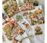 Forest Scrapbooking Accessori Kit,100 Pezzi Adesivi per Scrapbooking with Animals per Scrapbook,Bullet Journal,DIY Crafts,Painting,Junk Journal,Diario(Forest Animals)