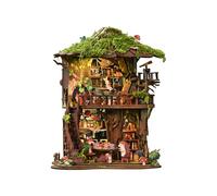 Forest Tea Cottage, kit fai da te in miniatura con luce a LED, per adulti e adolescenti, kit per casa delle bambole con casetta della foresta, kit per angolo libro, decorazione per libreria, scrivania