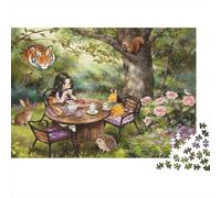 Forest Tea Festa Puzzle 1000Pezzi Riciclato Materiale Fairy Tale Puzzles for Elderly Puzzle Gioco Accessori Interessante Famiglia Gioco Accessori for Adultoi 52x38cm/1000pcs