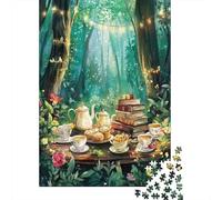 Forest Tea Party Puzzle in Pezzi Enchanted Garden 1000 Pezzi Carta Riciclata Per Donne, Regali Per Uomini Puzzle Per Adulti Gioco Educativo E Stimolante 70x50cm/1000pcs