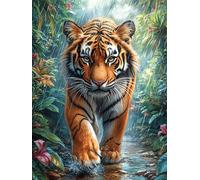 Forest Tiger Puzzle 1000 Pezzi Per Ferragosto Cartone Riciclato Per Famiglie Animals And Plants Per Vacanze Estive Attività Di Gruppo Con Poster Incluso Migliore Vendita 1000 PCS