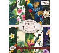 Forest Tropical Scrapbook Paper: 36+ Premium Double Sided Sheets | Summer Hawaii Plants Palm Leaves For Scrapbooking, Ephemera, Junk Journal | Summer Decorative Craft Paper For DIY Gift