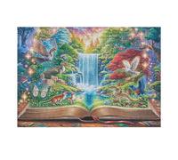 Forest Waterfall River Puzzle 300 Pezzi Per Adulti in Cartone Rigido 3D Panoramico Per Viaggi E Vacanze Miglioramento Concentrazione Edizione Esclusiva Qualità 300 PCS（40x28cm）