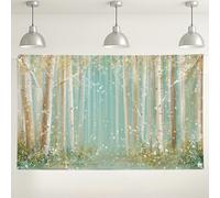 Forest Winter Wonderland - Sfondo decorativo con alberi di betulla innevati, per fotografie di vacanze, decorazione invernale per interni ed esterni, 180 x 109 cm