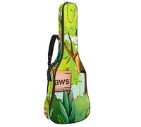 Forest with Macaws Cartelleria Cassetta delle Poste Soft Bass Guitar Case Bag con Gancio Posteriore Loop Electirc Chitarra Zaino Foglie Ananas Coralcm Spessore Imbottitura di Sicurezza