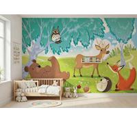 Foresta Animali Gigante Carta da Parati Murale Bambini Camera Letto 368x254 CM