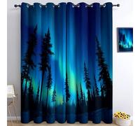 Foresta Aurora Da Sogno Tende Oscuranti Termiche Isolanti - Ridurre Il Rumore, Termiche Isolanti per Camera da Letto - 2 Pannelli per camera da letto soggiorno, Blu, 183 x 214 cm