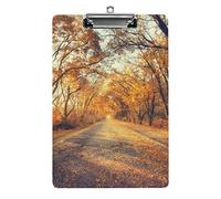 Foresta autunnale con strada di campagna tramonto Appunti formato A4 Divertente lavoro estetico Studiare Lettera Lavagna per appunti standard 12,5×8,5 in faesite per l'aula scolastica Bambini che sc