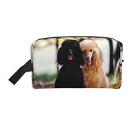 Foresta autunnale di due barboncini reali, Borsa per il trucco Borsa per cosmetici Borsa da viaggio portatile da viaggio Borsa per trucco Organizer