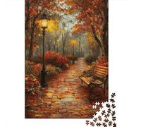 foresta autunnale Jigsaw Puzzle Impossible 1000Pcs Percorso foglia caduta Decorazione Per La Casa. Giochi Rilassamento E Intelligence Per Adulti E Bambini Da 12 Anni 1000pcs (75x50cm)