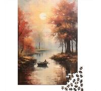Foresta Autunnale Lago Puzzle 1000 Pezzi Carta Puzzle per Adulti Relax Gioco di Puzzle 1000 Pezzi Decorazione Casa Regalo 38x26cm/1000pcs