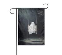 Foresta carino fantasma su altalena Dark Fantasy Garden Flag 30x45cm verticale su entrambi i lati fattoria vacanze decorazioni esterne bandiera cortile