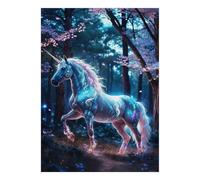Foresta Cavallo Magia 1000pcs Mini Puzzle per Famiglia Difficile | 52 x 38 cm, scatola decorativa per soggiorno, struttura durevole, regalo di compleanno, sollievo dall'ansia