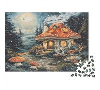 Foresta di funghi Puzzle 1000Pcs Baita Decorazione Per La Casa. Rilassamento E Intelligence Per Adulti E Bambini Da 14 Anni 1000pcs (75x50cm)