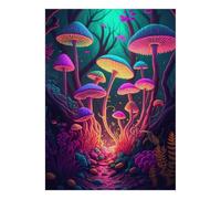 Foresta di funghi Puzzle Mini 1000 Pezzi per Adulti | 70 x 50 cm Cartone, Decorazione della camera, Taglio preciso, Regalo Compleanno, Relax