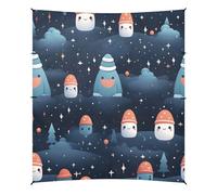 Foresta Di Neve Che Si Ripete Tenda da Spiaggia Facile da Montare,Parasole per Campeggio con Sacchi di Sabbia,Palette e Picchetti Ideale per Picnic