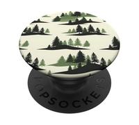 Foresta di pini sempreverde bosco scenico design minimale PopSockets PopGrip Adesivo