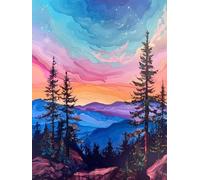 Foresta Diamond Painting Adulti, DIY Montagna Diamond Painting Kit Completo 5D Kit Pittura Diamante Adatto, Diamantini Crystal art per Principianti la Decorazione Della Parete Casa 90x120cm j0z-33