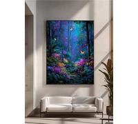 Foresta Diamond Painting Kit Completo, Farfalla Pittura Diamante, DIY Diamond Painting Adulti Bambini, 60x80 cm Pittura Diamante 5D, Kit Quadri con Perline Mosaico, Decorazione per Regalo PjY1206 6-S