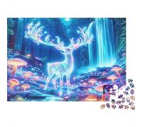 Foresta magica dei cervi Puzzle 1000 Pezzi Carta riciclata per adulti Puzzle per adulti Gioco educativo con sfida Ottima idea regalo per la decompressione 38x26cm/1000pcs