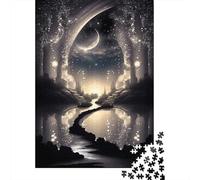 Foresta magica illuminata dalla luna Puzzle Classico Da 1000 Pezzi, Per Bambini 8-12 & Adulti, Cartone Spesso, Regalo Per Amanti Dei Puzzle, Gioco Cerebrale 70x50cm/1000pcs