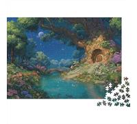 Foresta Mistica Tana dell Albero Puzzle 1000 Pezzi Carta Puzzle per Adulti Lago Fiabesco Relax Gioco per Famiglia Concentrazione Decorazione Regalo 52x38cm/1000pcs