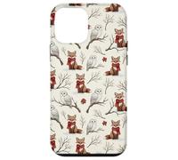 Foresta natalizia con volpe e gufo innevato Custodia per iPhone 12 mini
