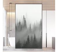 Foresta nebbiosa Pellicola Oscurante per Vetri, Senza Colla Pellicola Adesiva per Vetri, Rimovibile Pellicola Oscurante per Vetri Finestre, Privacy Pellicola Anti UV 40x120cm