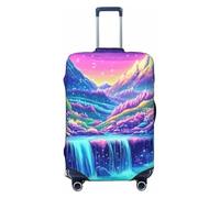 Foresta Nera Luce Luna, Farfalle e Cielo Stellato Elastico Viaggio Bagaglio Protector Protector Stampa Valigie Copertura Bagagli Antigraffio, Nero , L