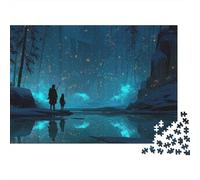 Foresta notte sogno Puzzles 1000 Pezzi In cartone Riciclato, Un Tangram Per Mindfulness, Ideale Per Decorazione Casa Design, Idea Regalo Originale 52x38cm/1000pcs