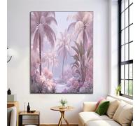 Foresta Pluviale Paesaggio Art Poster e Stampe, Tropicale Vegetazione su Tela Immagini di Arte della Parete Decorazione Murale per Camera da Letto e Soggiorno, 80x120cm Senza Cornice
