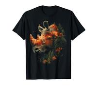Foresta Rinoceronte Bold Tramonto Art Outdoor Maglietta