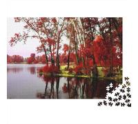 Foresta Rossa Jigsaw Puzzle Impossibili 1000Pcs lago specchio Water Decorazione Per La Casa. Rilassamento E Intelligence Per Adulti E Ragazzi Da 14 Anni 1000pcs (75x50cm)