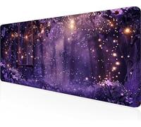 Foresta Tappetino Mouse XXL 1600x800x3mm, Tappetino Mouse Gaming Lavabile, Viola con Bordi Cuciti, Fondo in Gomma Antiscivolo Resistente Tappeto Gaming per Lavoro Ufficio, Regalo Uomo PjY3290 G-B