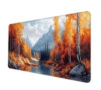 Foresta Tappetino Mouse XXL 900 x 300 x 3 mm, Tappetino Mouse Autunno Mousepad con Bordi Cuciti, Impermeabile Tappeto Scrivania Base in Gomma Antiscivolo Sottomano Scrivania per PC, Laptop -hjw2506HP