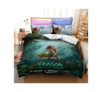 (Foresta, UE-Singolo-2 pezzi-135x200 cm) Set di biancheria da letto Raya e l'ultimo drago stampato in 3D