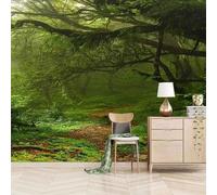 Foresta Verde Fresca E Semplice Stereo 3D Carta da Parati Premium Aspetto Della Seta Studio Soggiorno Camera Letto Parete Divano Muro-250cm×170cm